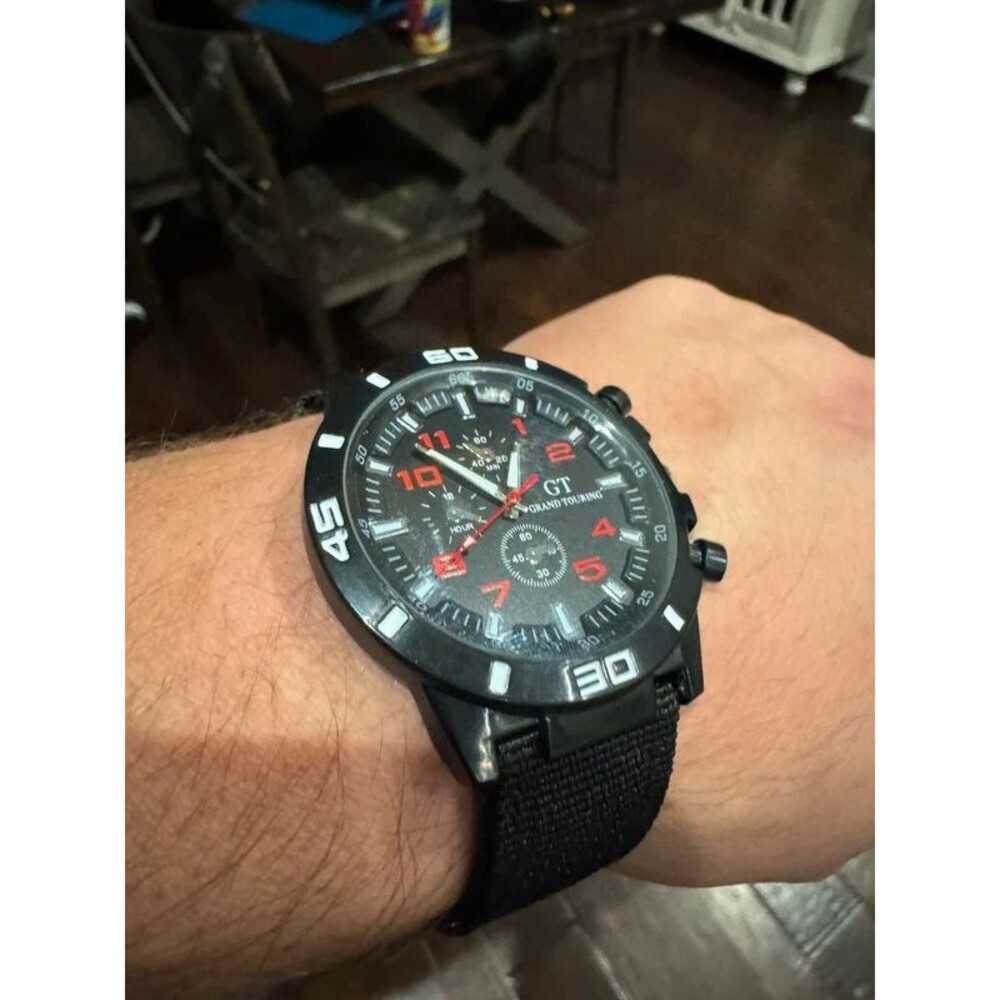 New military style minimalist watch nylon band black